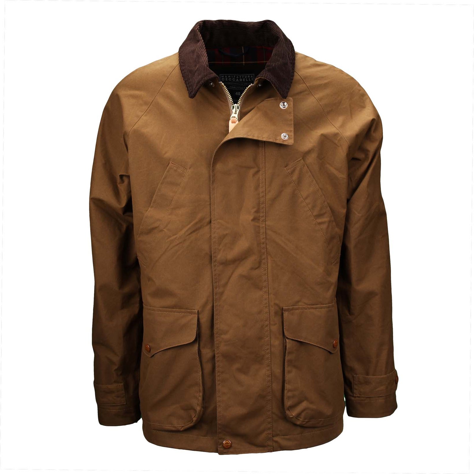 Gewachste Jacke mit Cordkragen-Ceccarelli-Conrad Hasselbach Shoes & Garment