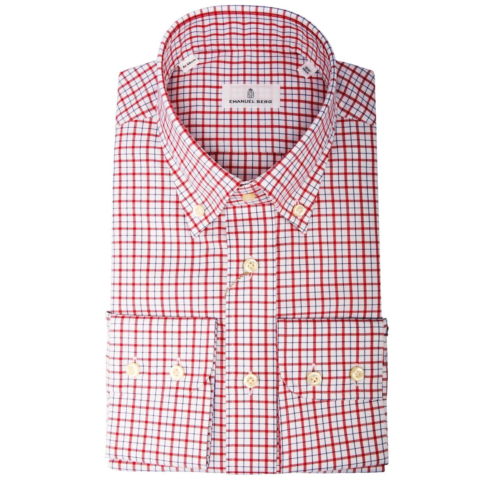 Hemd Kariert mit Button-Down-Kragen und Sport-Manschette-Emanuel Berg-Conrad Hasselbach Shoes & Garment