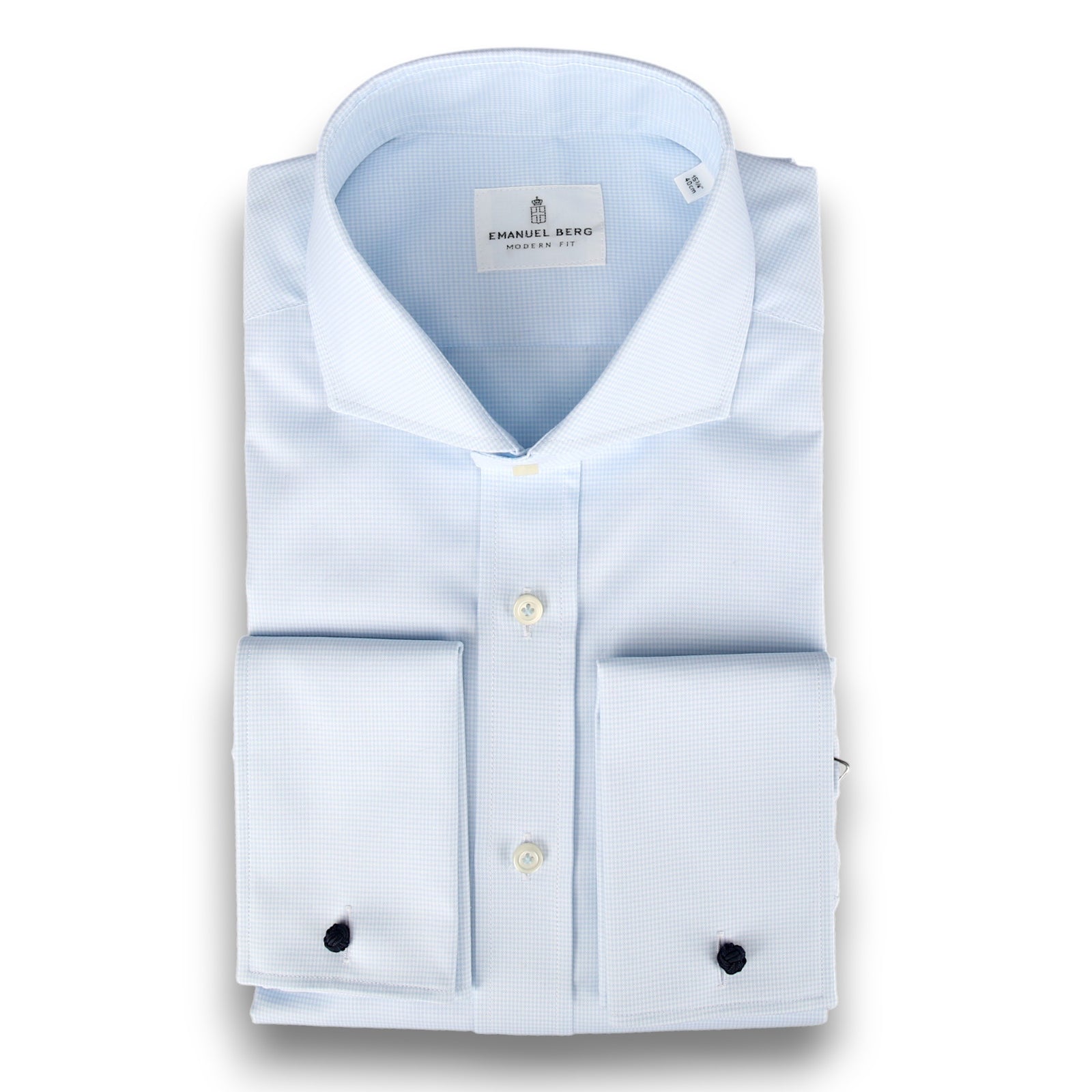 Mikrokaro Hemd mit Doppelmanschette-Emanuel Berg-Conrad Hasselbach Shoes & Garment