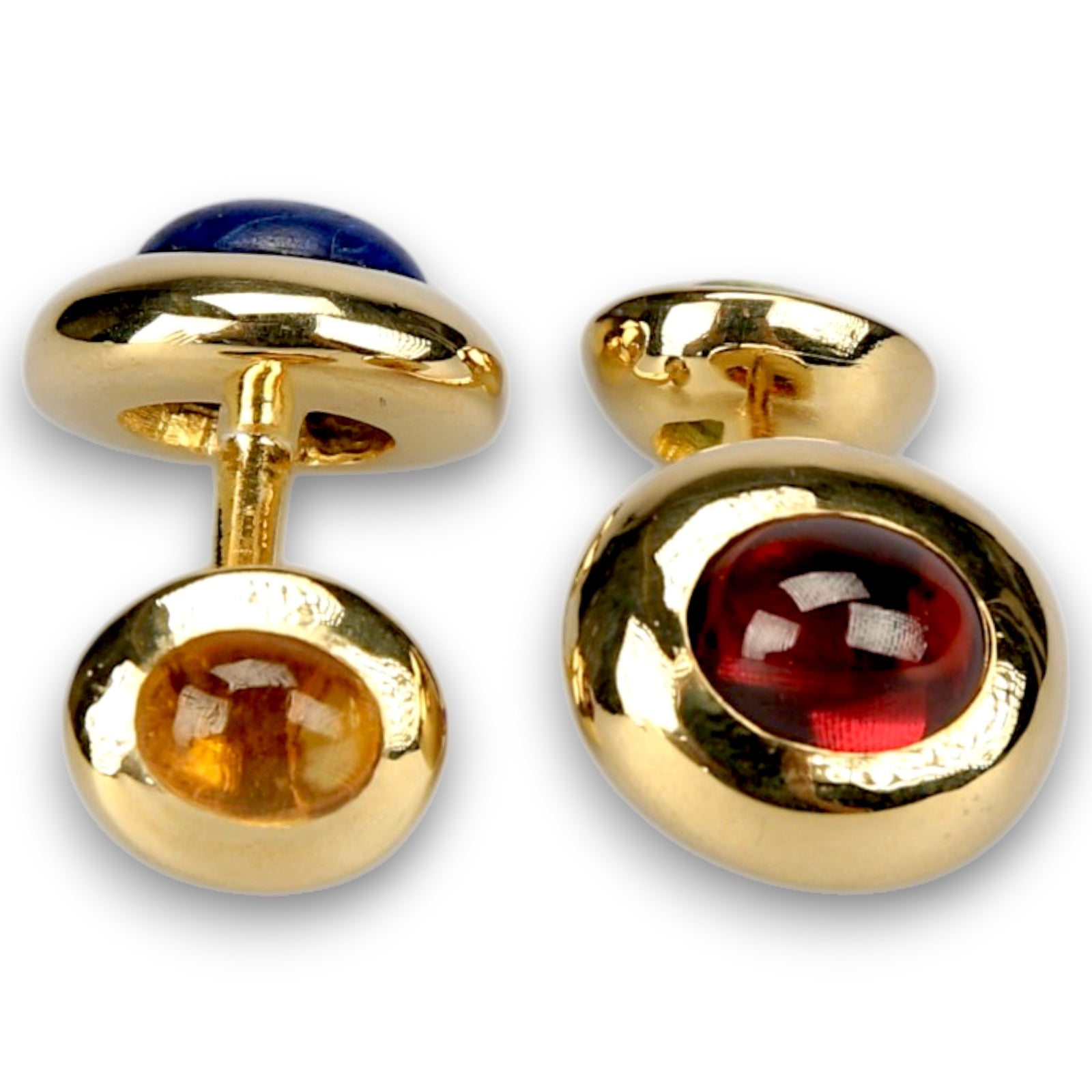 Cufflinks Cabochon Gold Plated Multicolor