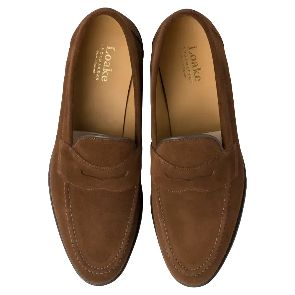 TEST - Imperial Penny Loafer - Brown Suede-Loake-Conrad Hasselbach Shoes & Garment