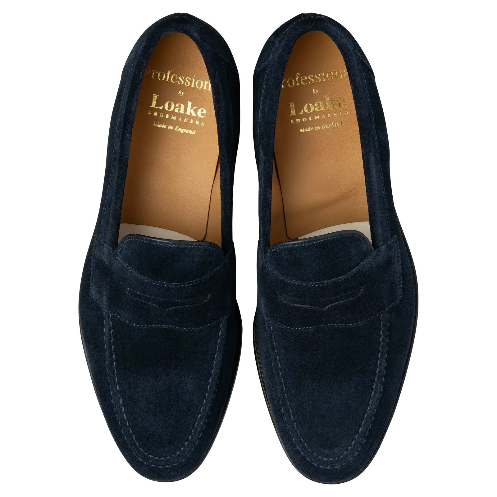 TEST - Imperial Penny Loafer - Navy Suede-Loake-Conrad Hasselbach Shoes & Garment