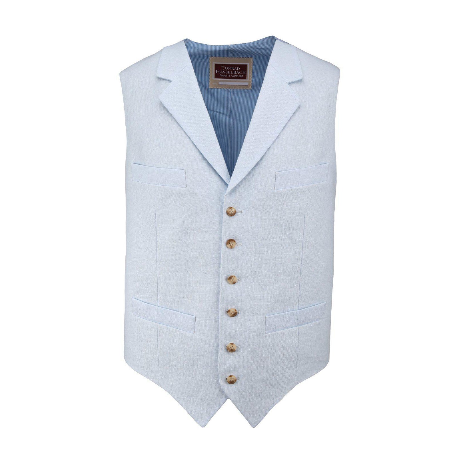 Cutaway-Weste (Einreiher) aus Leinen-Sheppard & Jones-Conrad Hasselbach Shoes & Garment