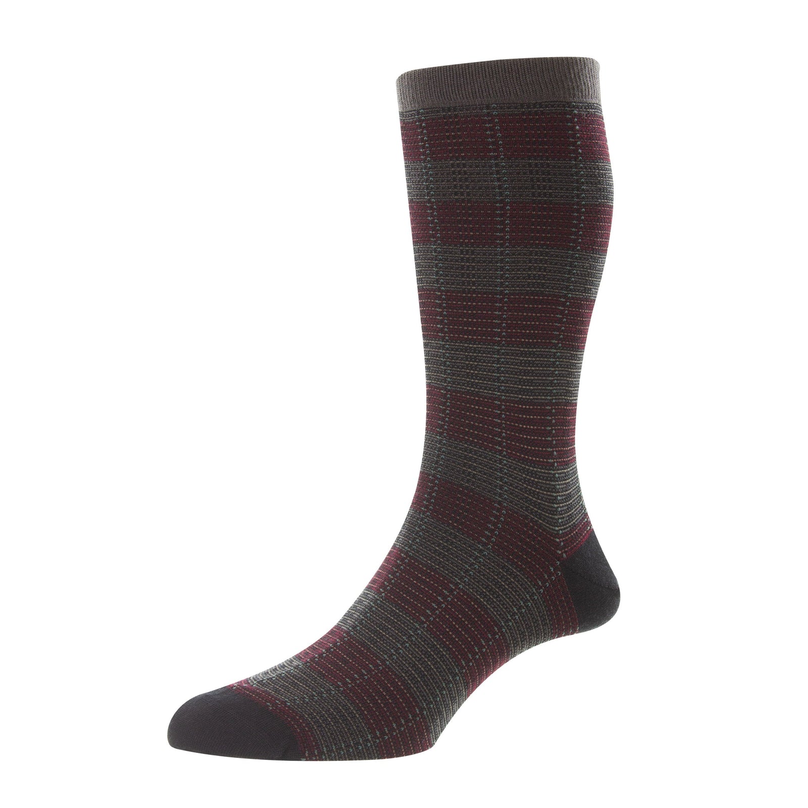 Highgrove - Jacquard-Karo Merinowolle Herrensocken-Pantherella-Conrad Hasselbach Shoes & Garment