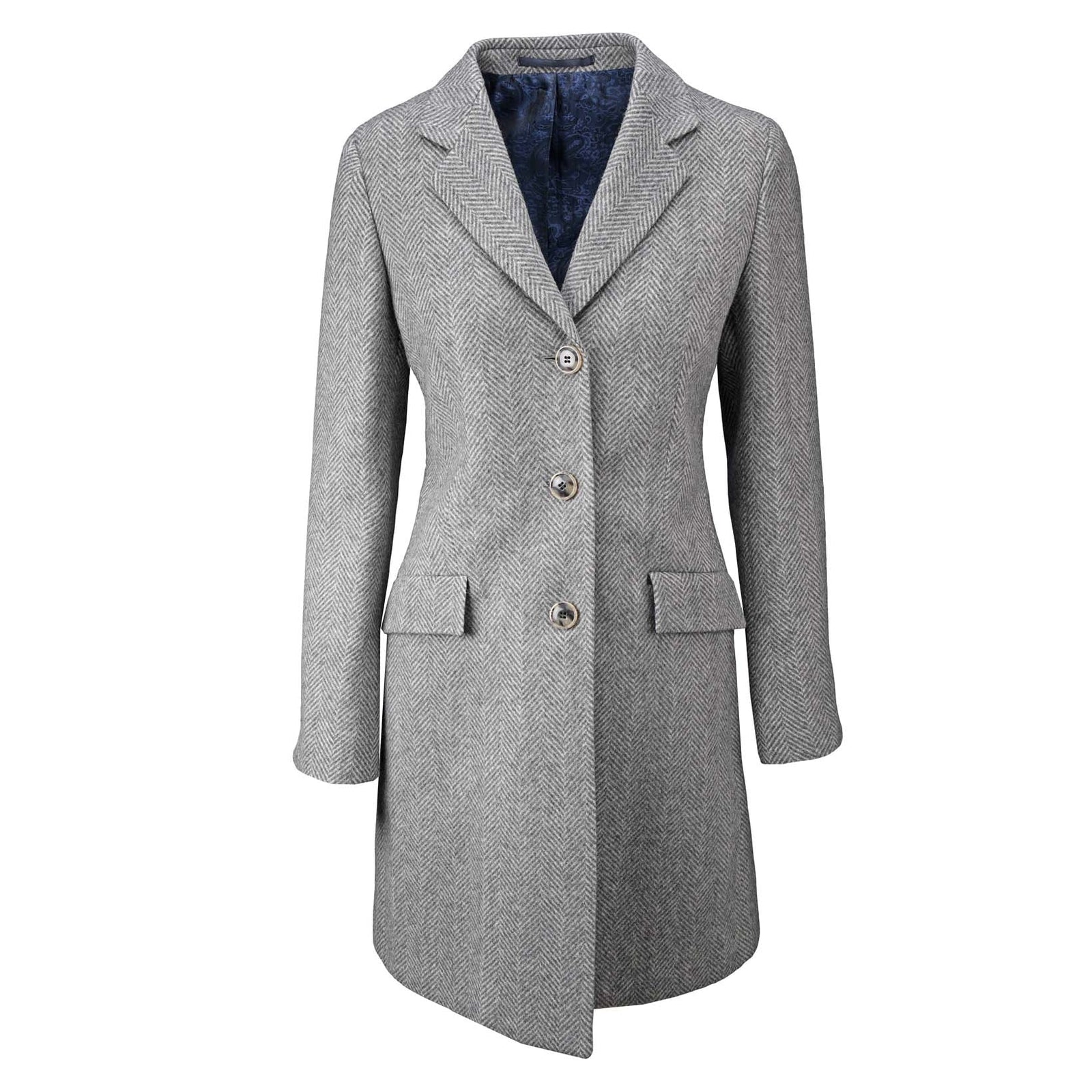 Mantel mit Fischgrätenmuster-C.H.-Conrad Hasselbach Shoes & Garment