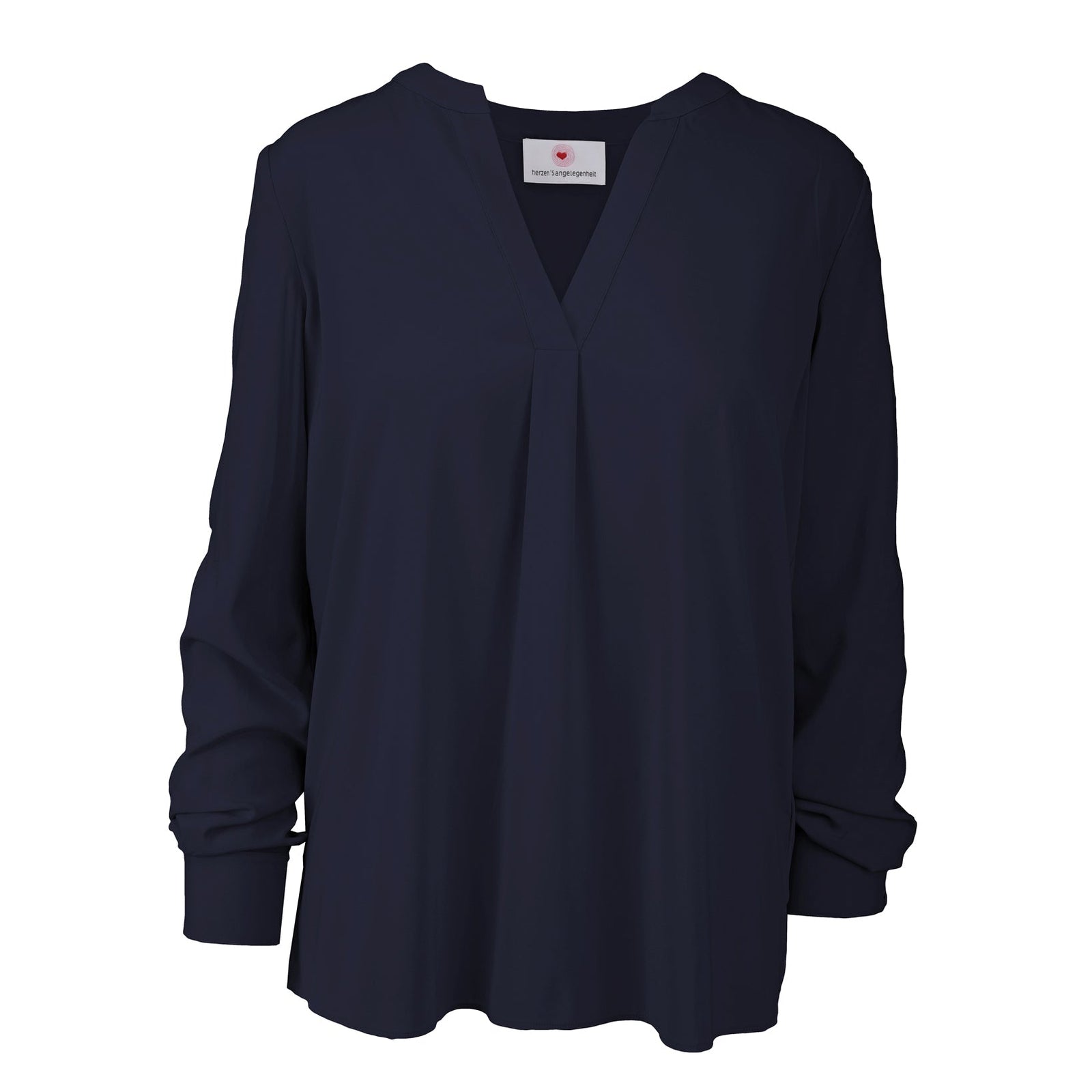 Seidenbluse mit V-Ausschnitt-herzensangelegenheit-Conrad Hasselbach Shoes & Garment