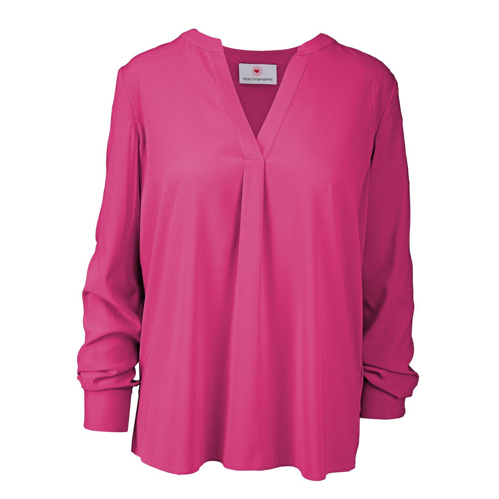 Seidenbluse mit V-Ausschnitt-herzensangelegenheit-Conrad Hasselbach Shoes & Garment