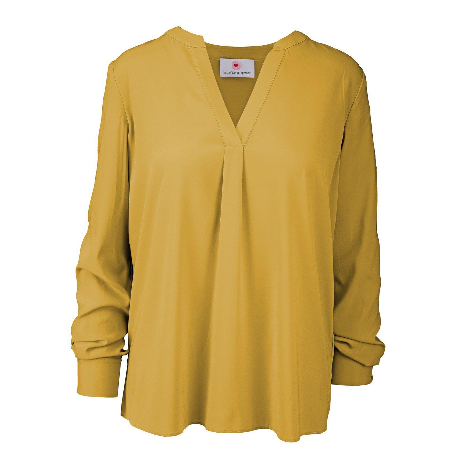 Seidenbluse mit V-Ausschnitt-herzensangelegenheit-Conrad Hasselbach Shoes & Garment