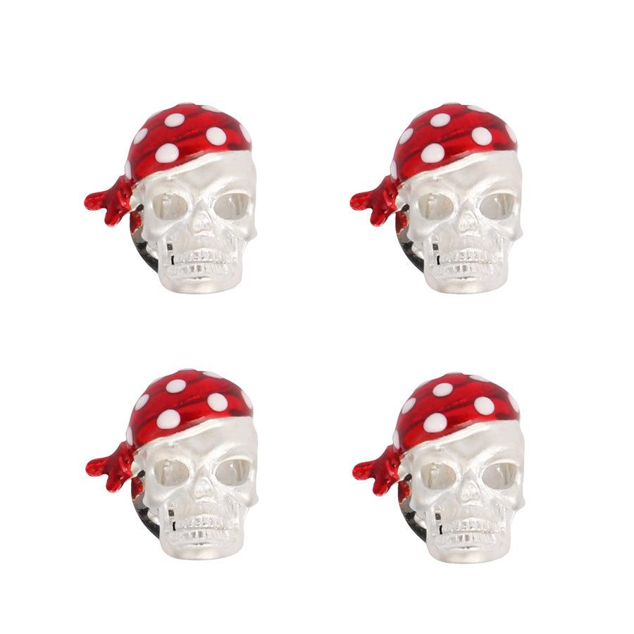 Sterling Silver Pirate Skull Dress Stud Set with Ruby Eyes-Deakin & Francis-Conrad Hasselbach Shoes & Garment