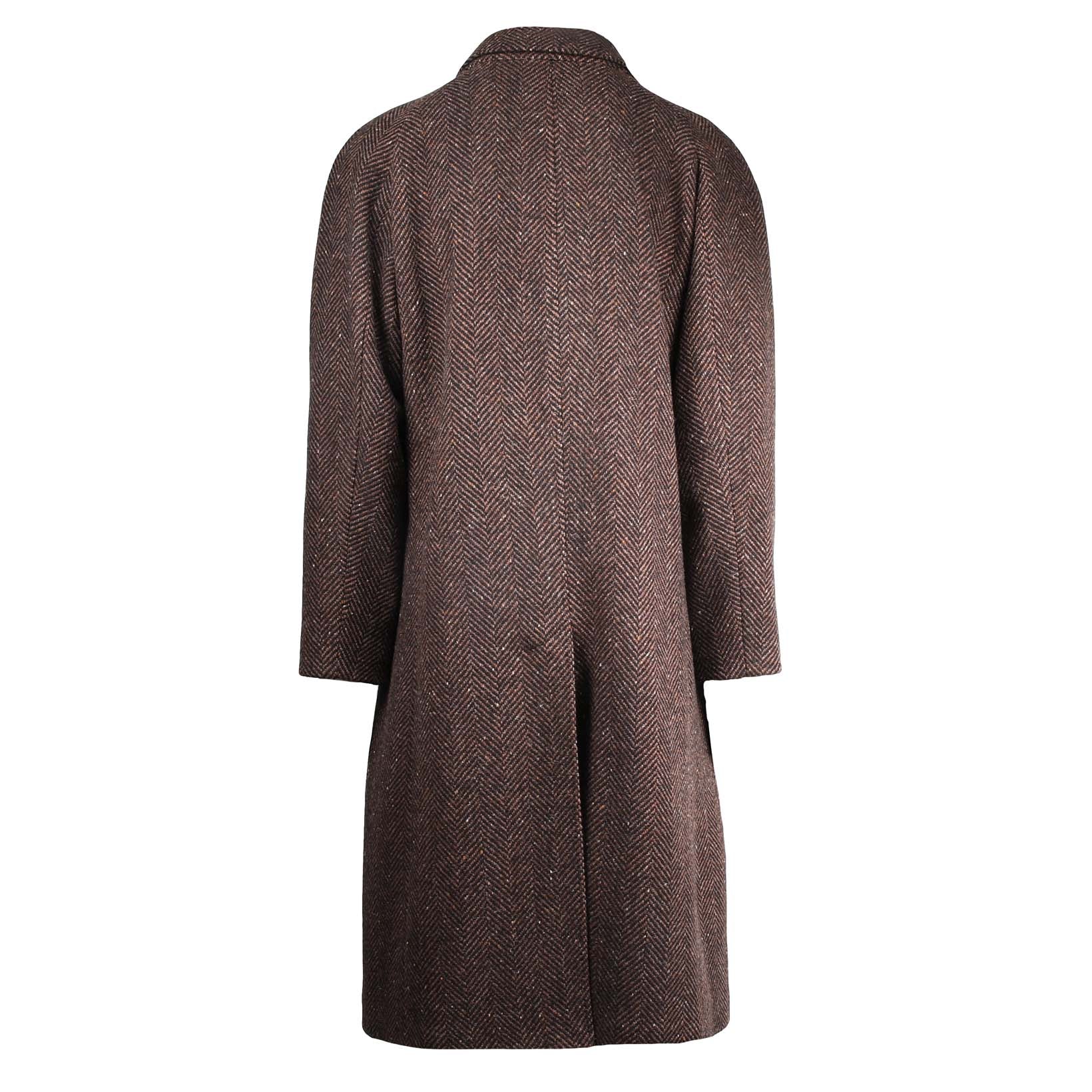 Balmacaan coat with herringbone pattern - Conrad Hasselbach Shoes