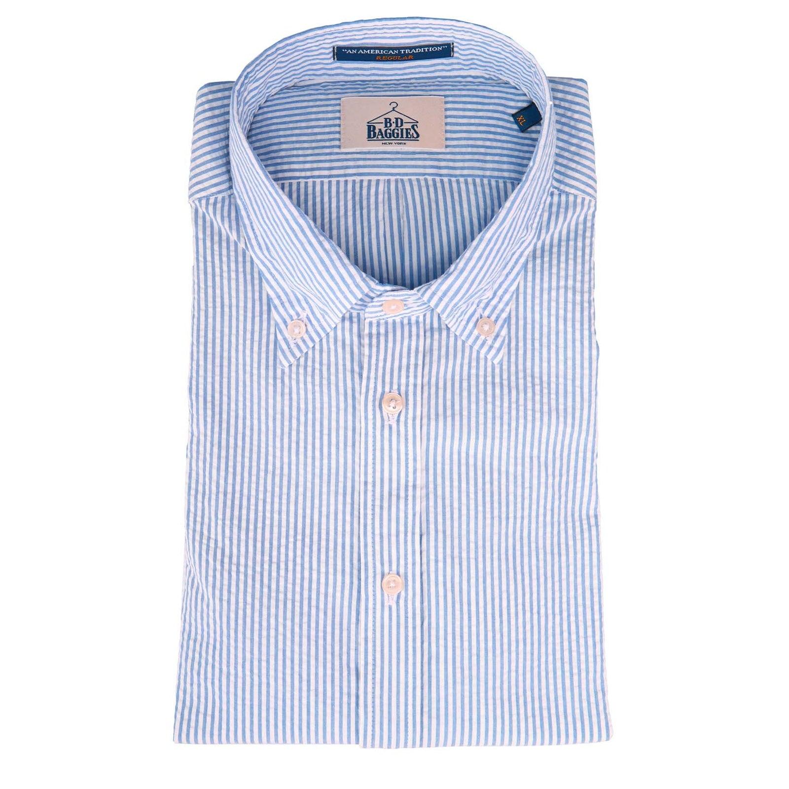 Brad Seersucker Hemd mit Button-Down Kragen-B.D. Baggies-Conrad Hasselbach Shoes & Garment
