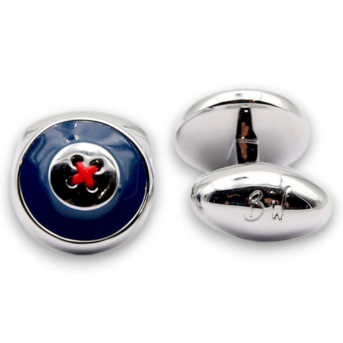 Enamel Button Cufflinks-Babette Wasserman-Conrad Hasselbach Shoes &amp; Garment