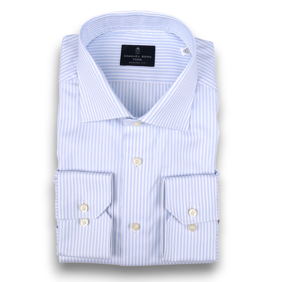 Gestreiftes Twillhemd mit Haifischkragen-Emanuel Berg-Conrad Hasselbach Shoes &amp; Garment