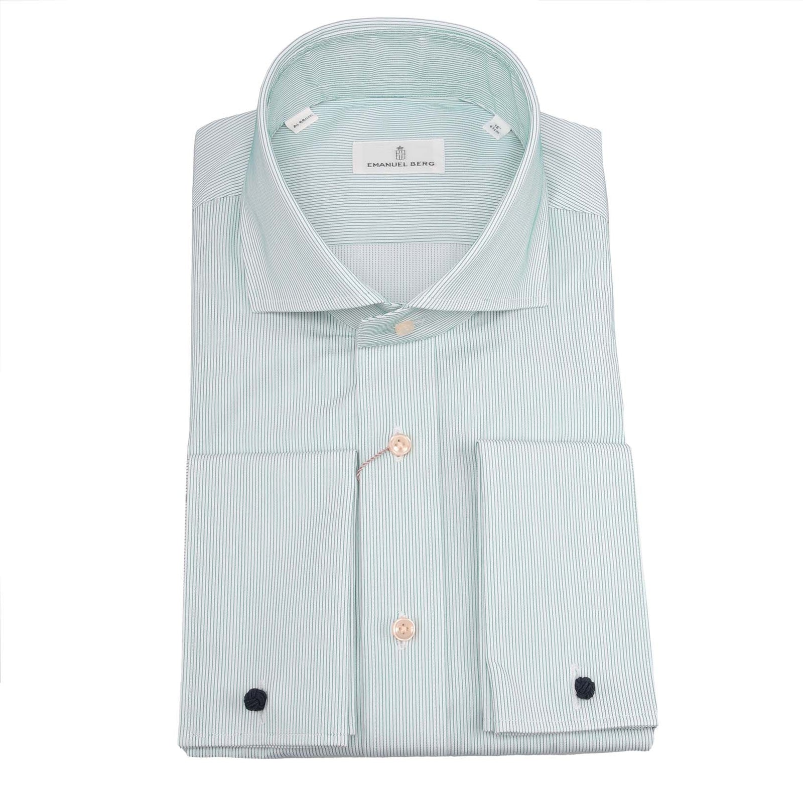 Hemd Gestreift mit Haifisch-Kragen und Doppel-Manschette-Emanuel Berg-Conrad Hasselbach Shoes & Garment