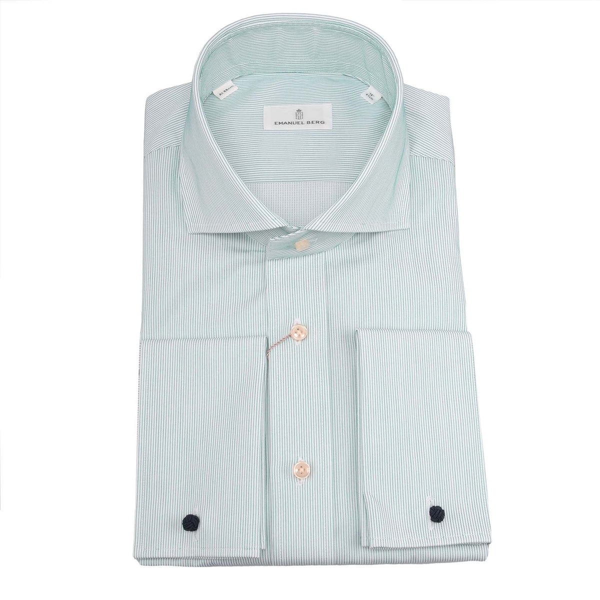 Hemd Gestreift mit Haifisch-Kragen und Doppel-Manschette-Emanuel Berg-Conrad Hasselbach Shoes &amp; Garment