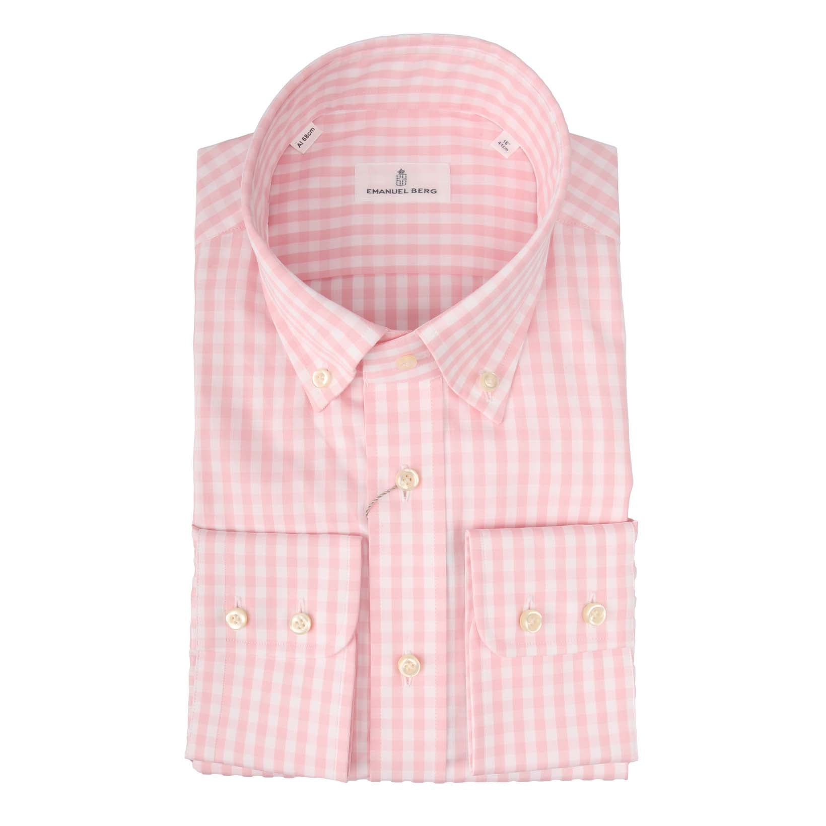 Hemd kariert mit Button-Down-Kragen und 2 Knopf-Manschette-Emanuel Berg-Conrad Hasselbach Shoes & Garment