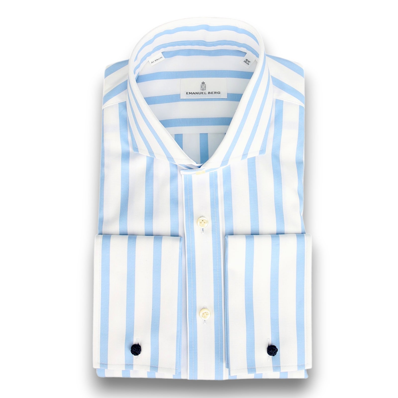 Hemd mit Butcher Stripes und Doppelmanschette-Emanuel Berg-Conrad Hasselbach Shoes & Garment