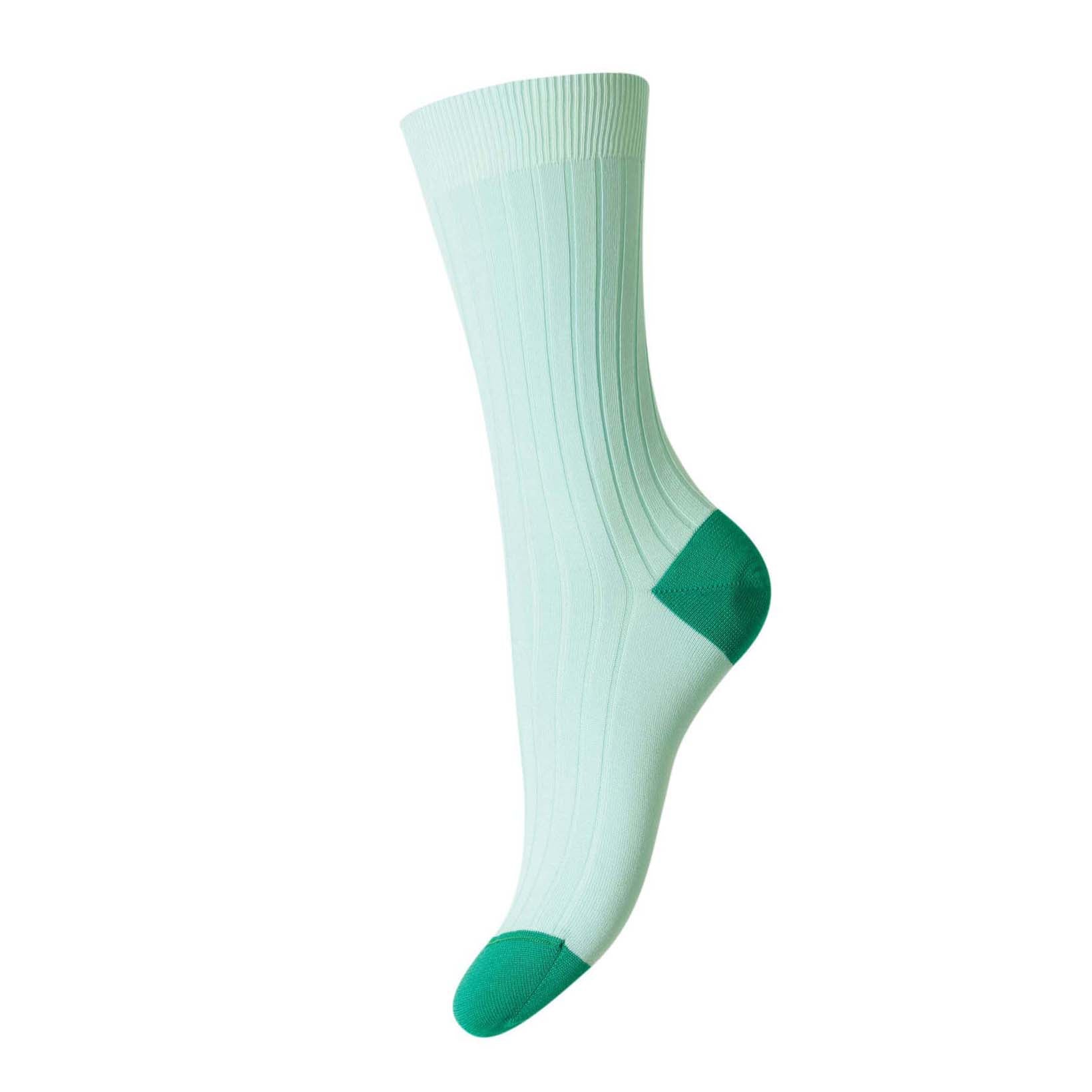Jasmine - 8x2 Rippe Kontrast Baumwolle Socken für Damen-Pantherella-Conrad Hasselbach Shoes & Garment