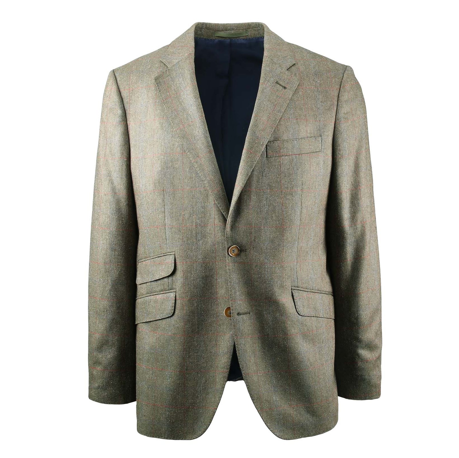 Kariertes Seidenjackett mit Fischgrat-Muster-Sheppard & Jones-Conrad Hasselbach Shoes & Garment