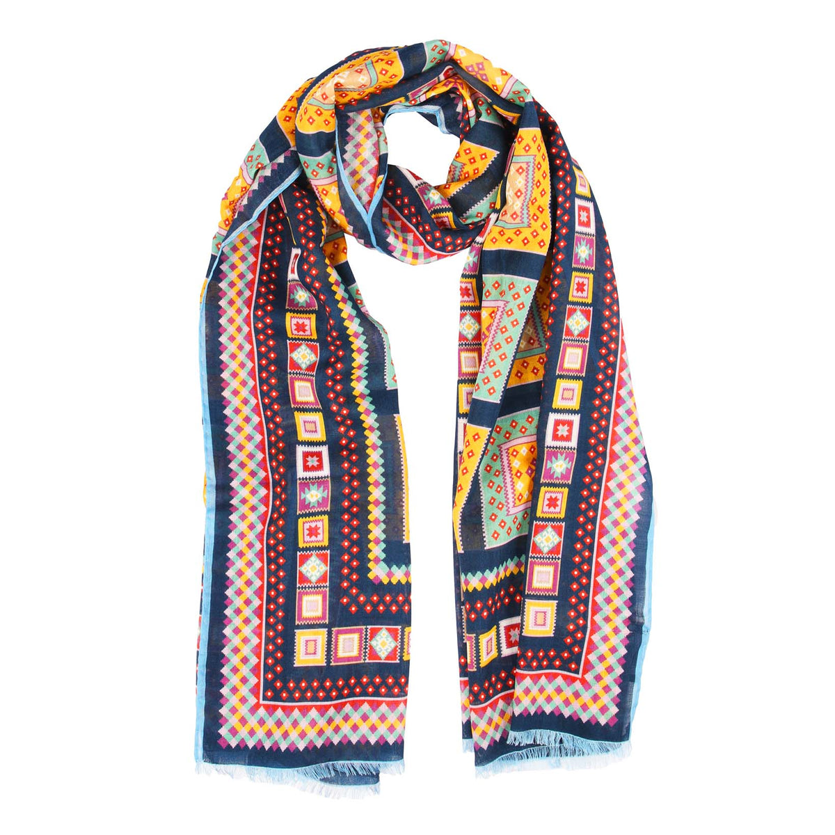 Kelim Blocks Scarf-Drake's-Conrad Hasselbach Shoes &amp; Garment