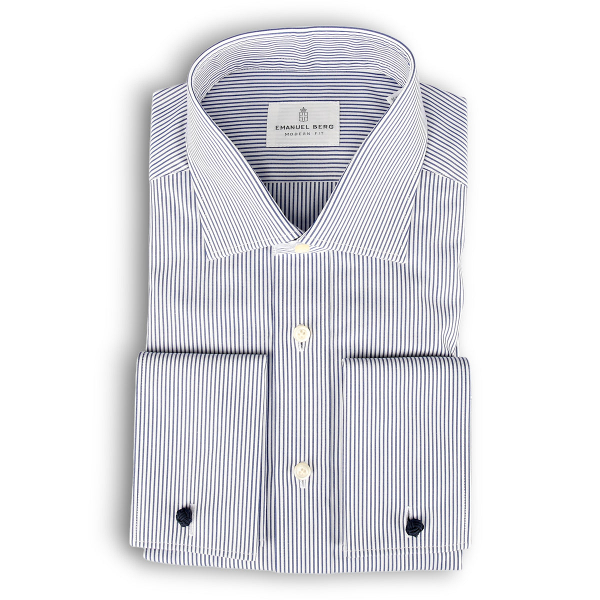 Pencil-Striped Hemd mit Doppelmanschette-Emanuel Berg-Conrad Hasselbach Shoes &amp; Garment