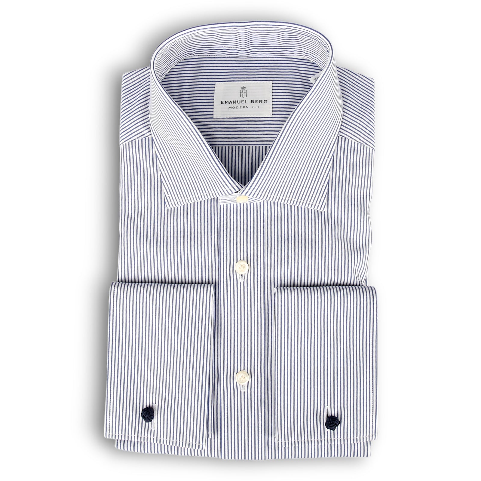 Pencil-Striped Hemd mit Doppelmanschette-Emanuel Berg-Conrad Hasselbach Shoes & Garment