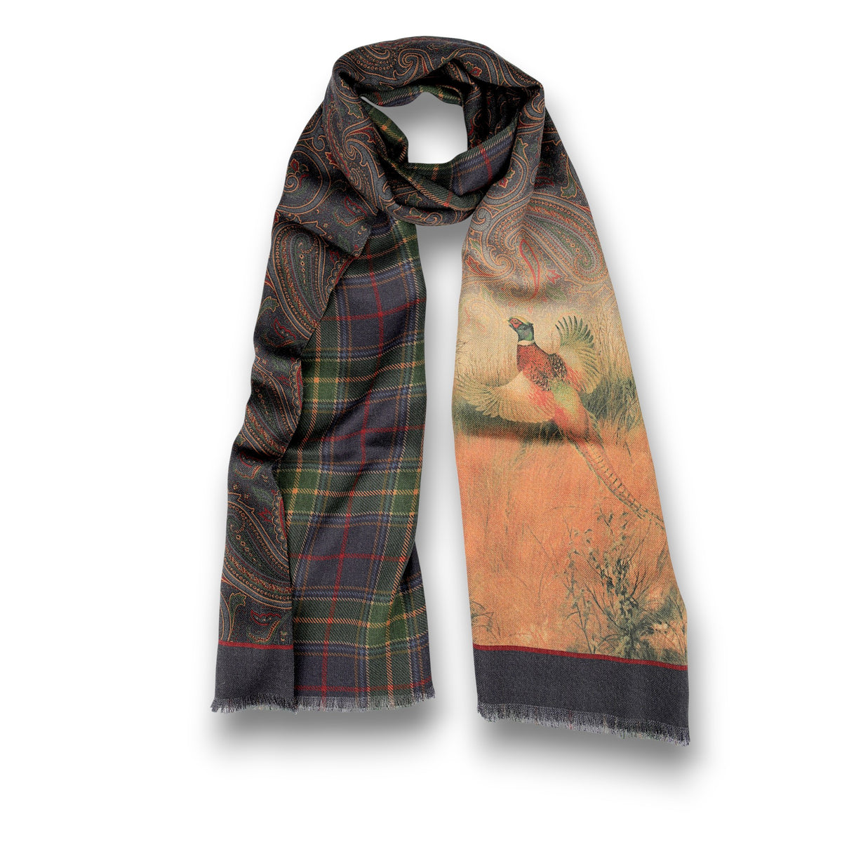 Schal mit Tartan Jagdmotiv-C.H.-Conrad Hasselbach Shoes & Garment