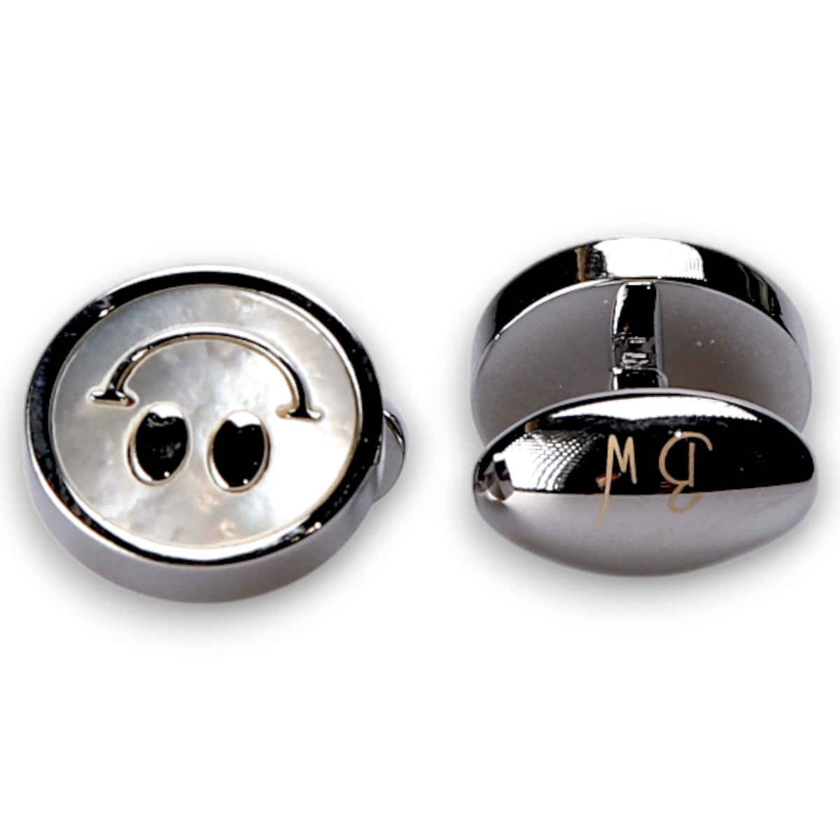 Smiling Face Cufflinks Mother of Pearl-Babette Wasserman-Conrad Hasselbach Shoes &amp; Garment