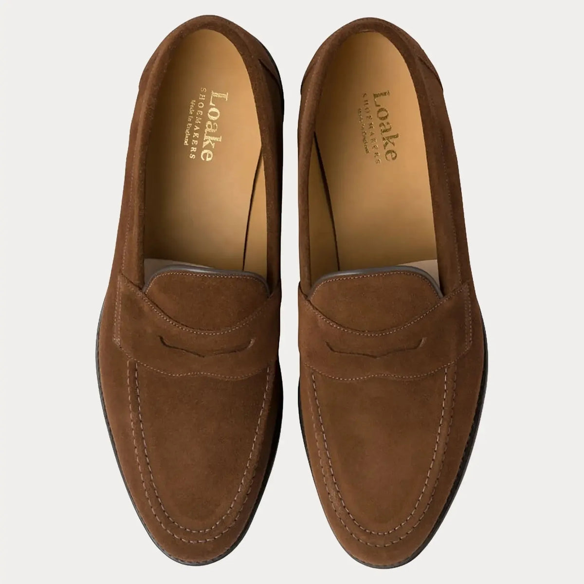TEST - Imperial Penny Loafer - Brown Suede-Loake-Conrad Hasselbach Shoes & Garment