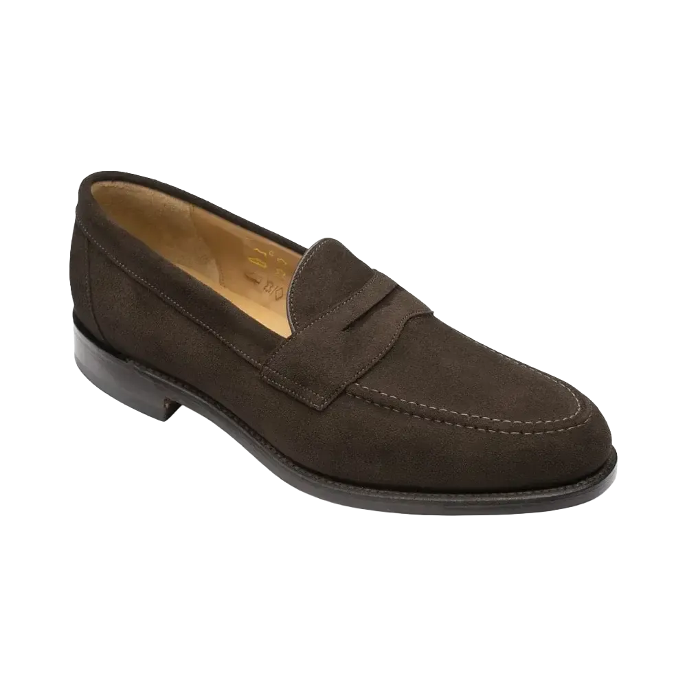 TEST - Imperial Penny Loafer - Dark Brown Suede-Loake-Conrad Hasselbach Shoes & Garment