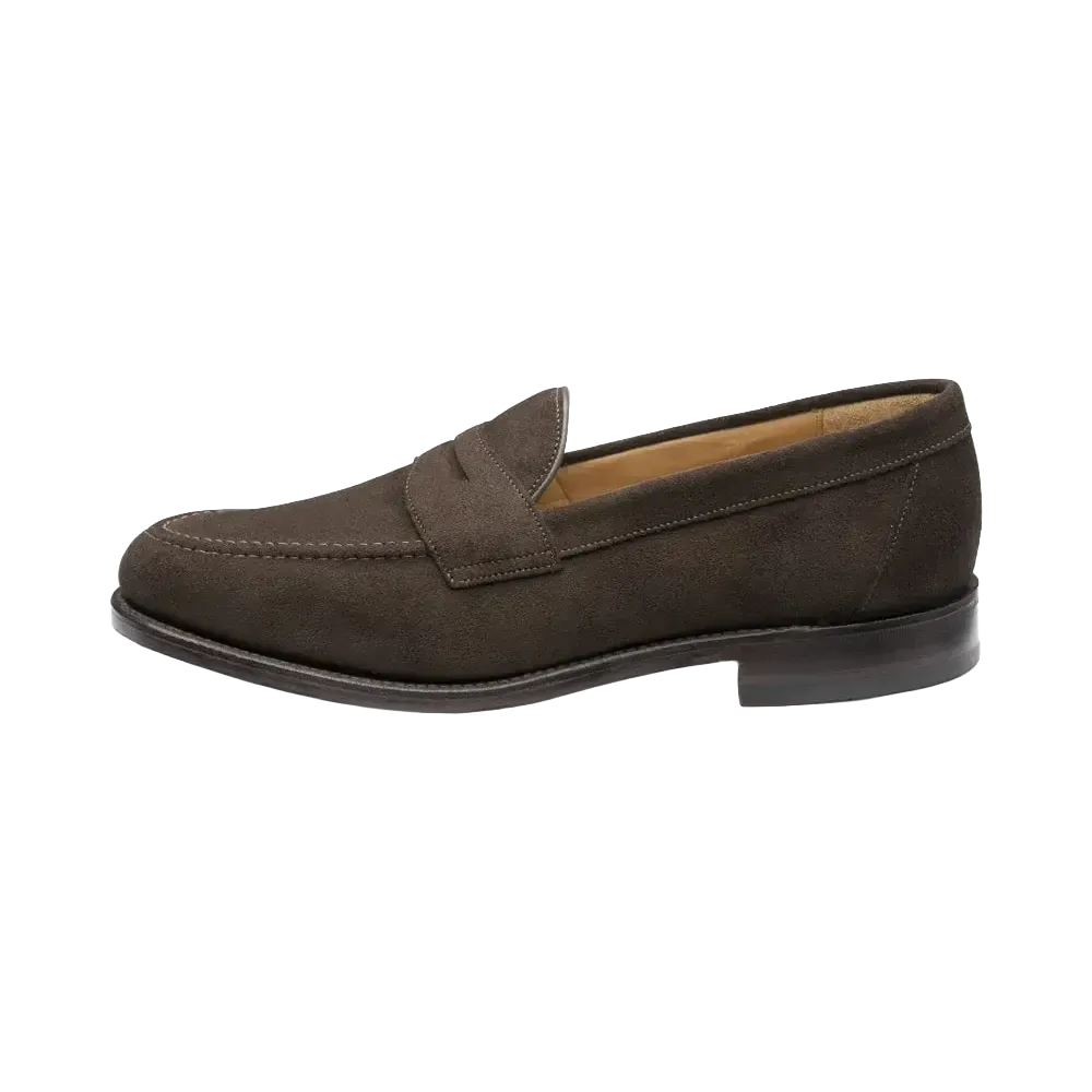 TEST - Imperial Penny Loafer - Dark Brown Suede-Loake-Conrad Hasselbach Shoes & Garment