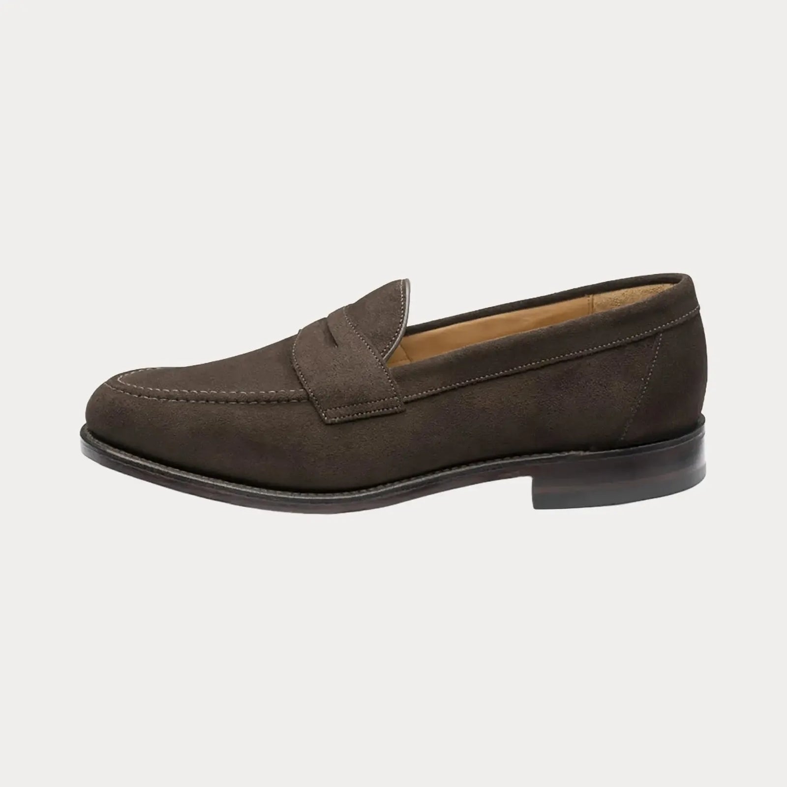 TEST - Imperial Penny Loafer - Dark Brown Suede-Loake-Conrad Hasselbach Shoes & Garment