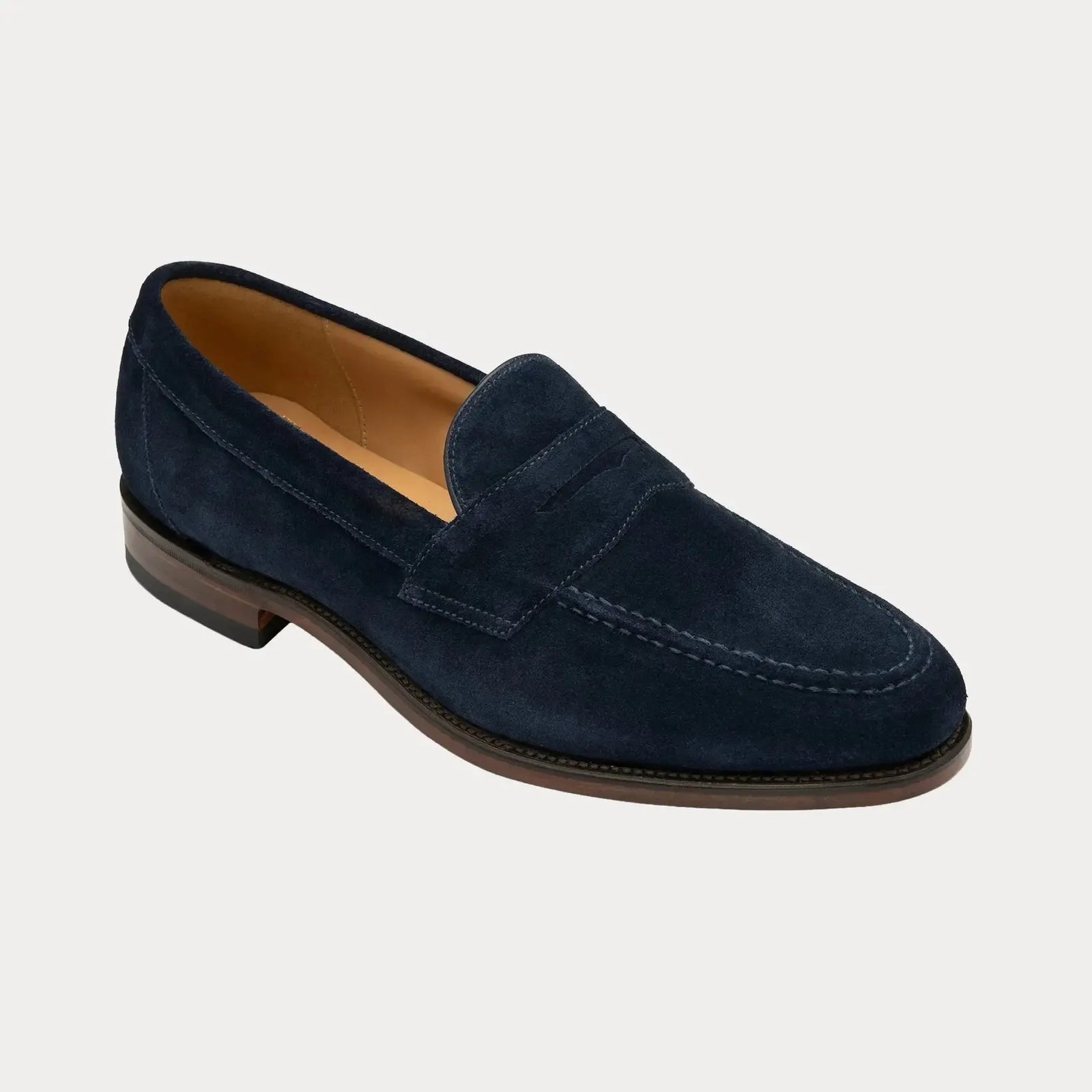 TEST - Imperial Penny Loafer - Navy Suede-Loake-Conrad Hasselbach Shoes & Garment