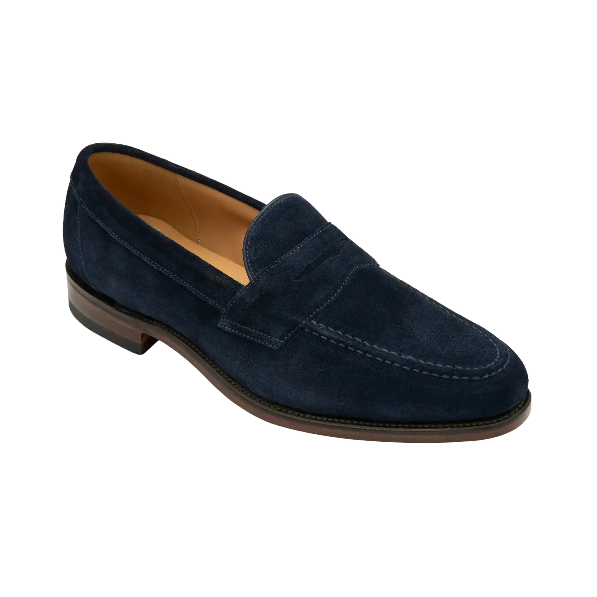 TEST - Imperial Penny Loafer - Navy Suede-Loake-Conrad Hasselbach Shoes & Garment