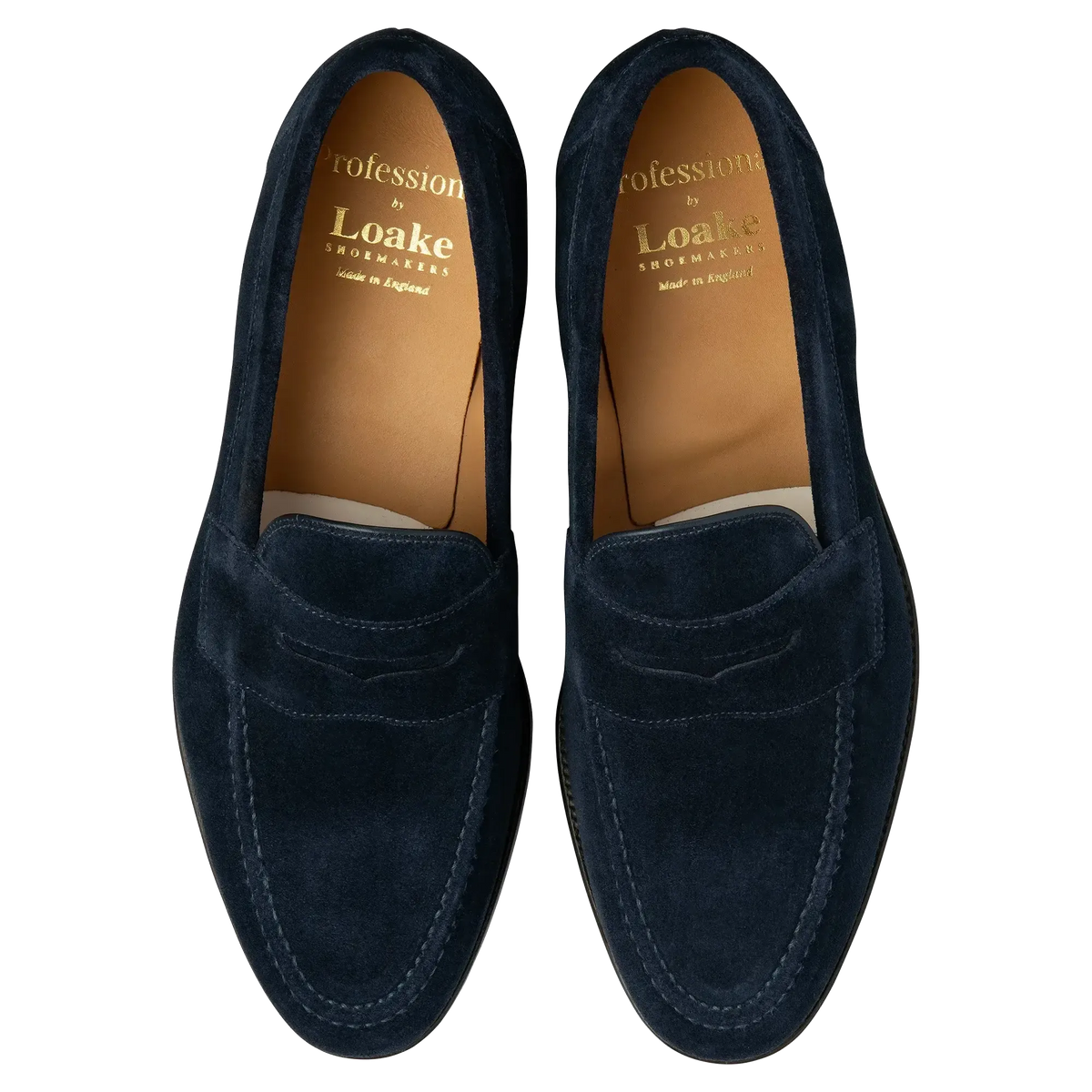 TEST - Imperial Penny Loafer - Navy Suede-Loake-Conrad Hasselbach Shoes & Garment