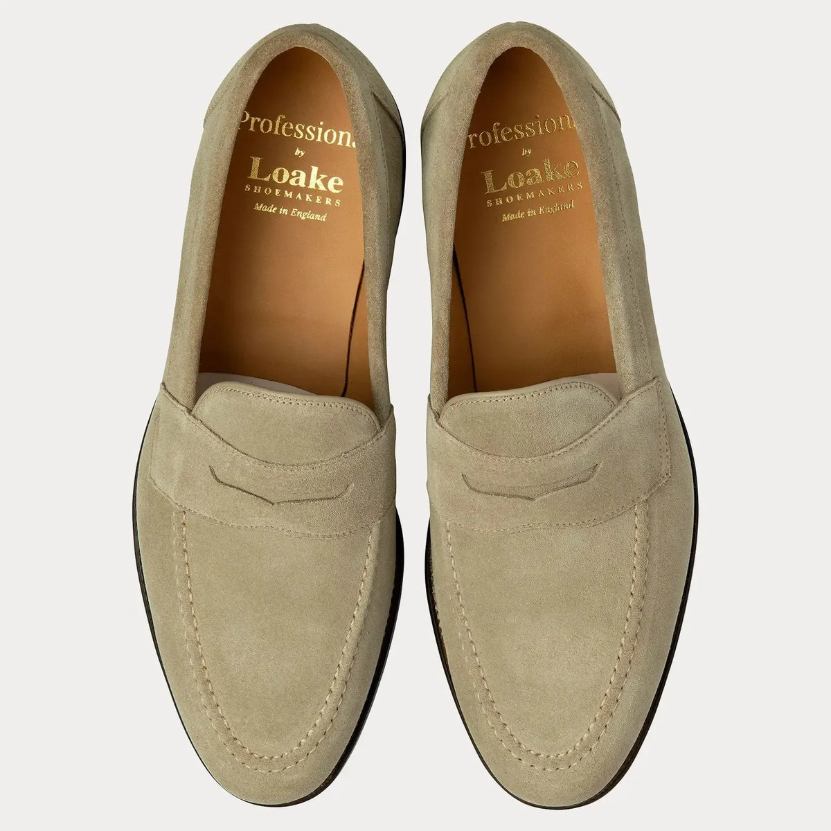 TEST - Imperial Penny Loafer - Sand Suede-Loake-Conrad Hasselbach Shoes & Garment