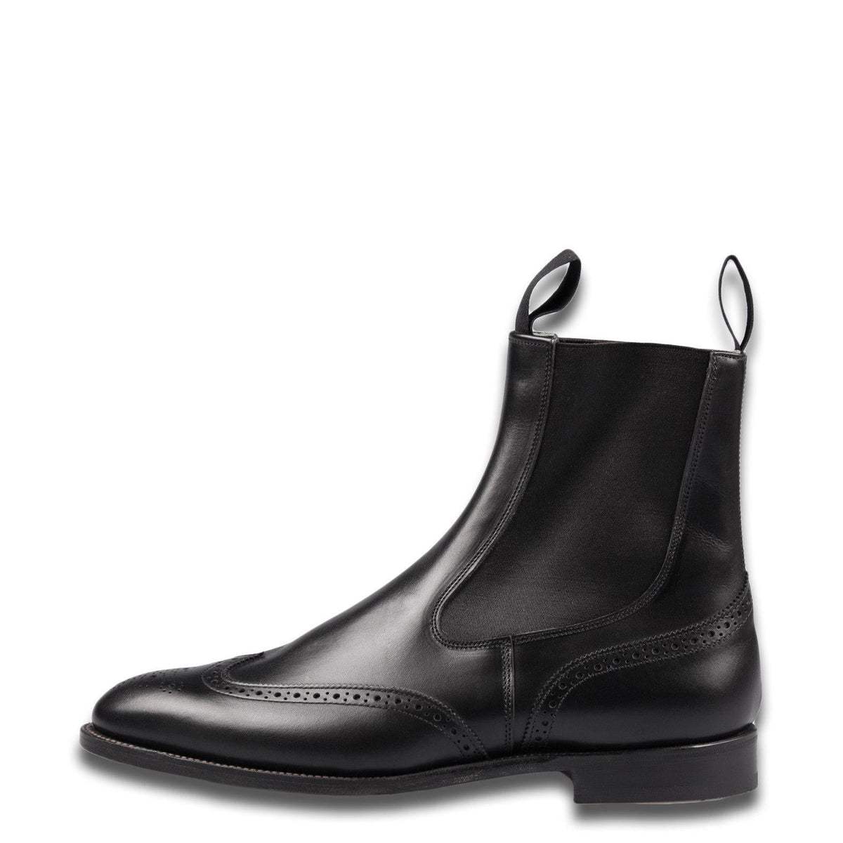 Chelsea Brogue Boot Black-Tricker&#39;s-Conrad Hasselbach Shoes &amp; Garment