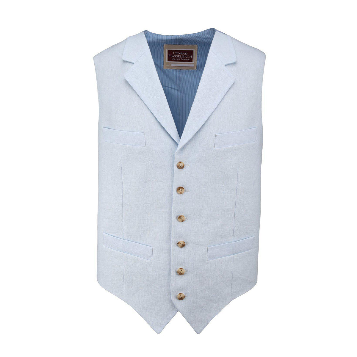 Cutaway-Weste (Einreiher) aus Leinen-Sheppard & Jones-Conrad Hasselbach Shoes & Garment