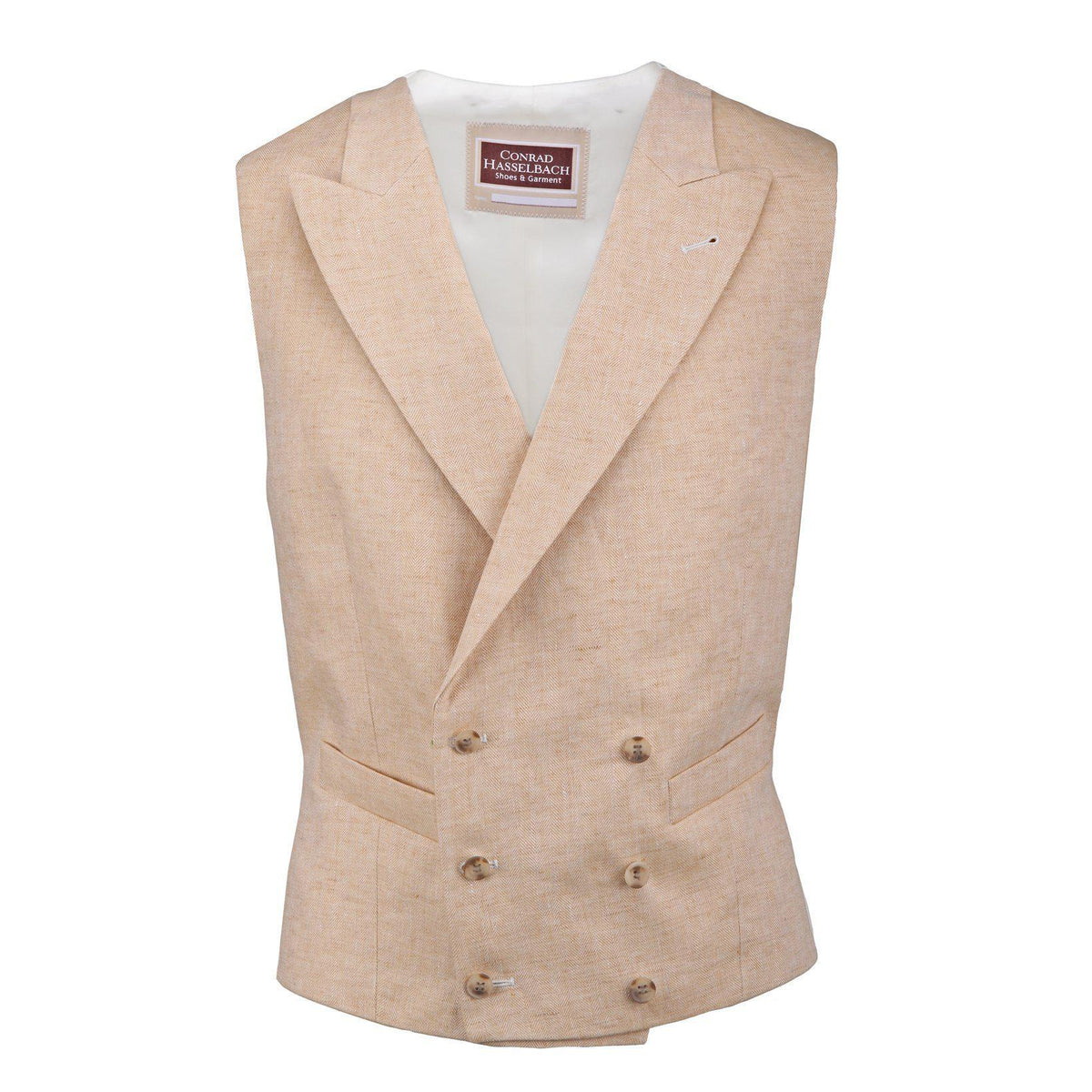 Cutaway-Weste (Zweireiher) aus Leinen-Sheppard & Jones-Conrad Hasselbach Shoes & Garment