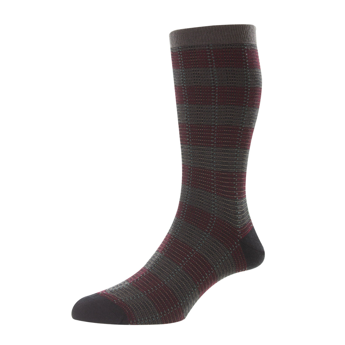 Highgrove - Jacquard-Karo Merinowolle Herrensocken-Pantherella-Conrad Hasselbach Shoes & Garment