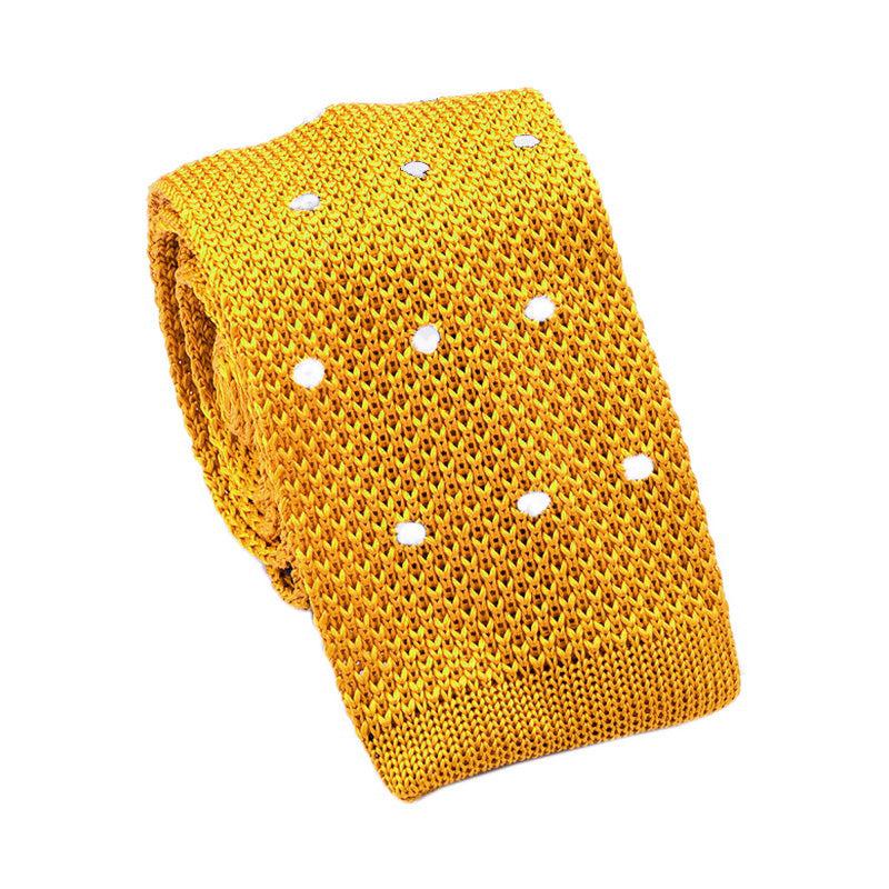 Polka Dot Silk Knitted Tie-C.H.-Conrad Hasselbach Shoes & Garment