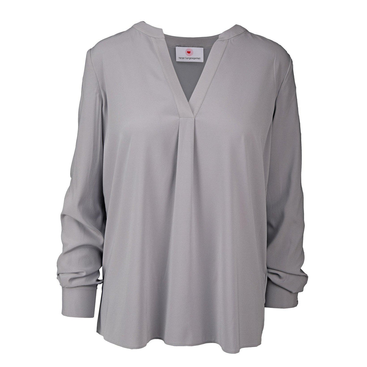 Seidenbluse mit V-Ausschnitt-herzensangelegenheit-Conrad Hasselbach Shoes & Garment