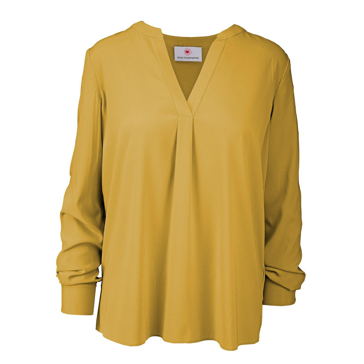 Seidenbluse mit V-Ausschnitt-herzensangelegenheit-Conrad Hasselbach Shoes & Garment