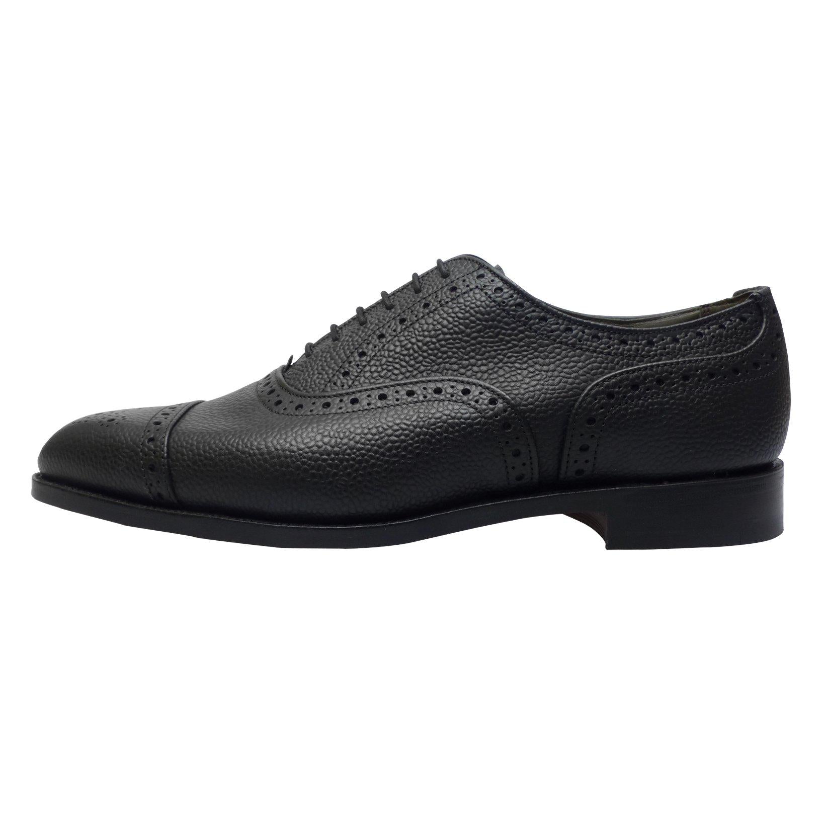Semi Brogue Shoe Black Scotch Grain-Tricker's-Conrad Hasselbach Shoes & Garment