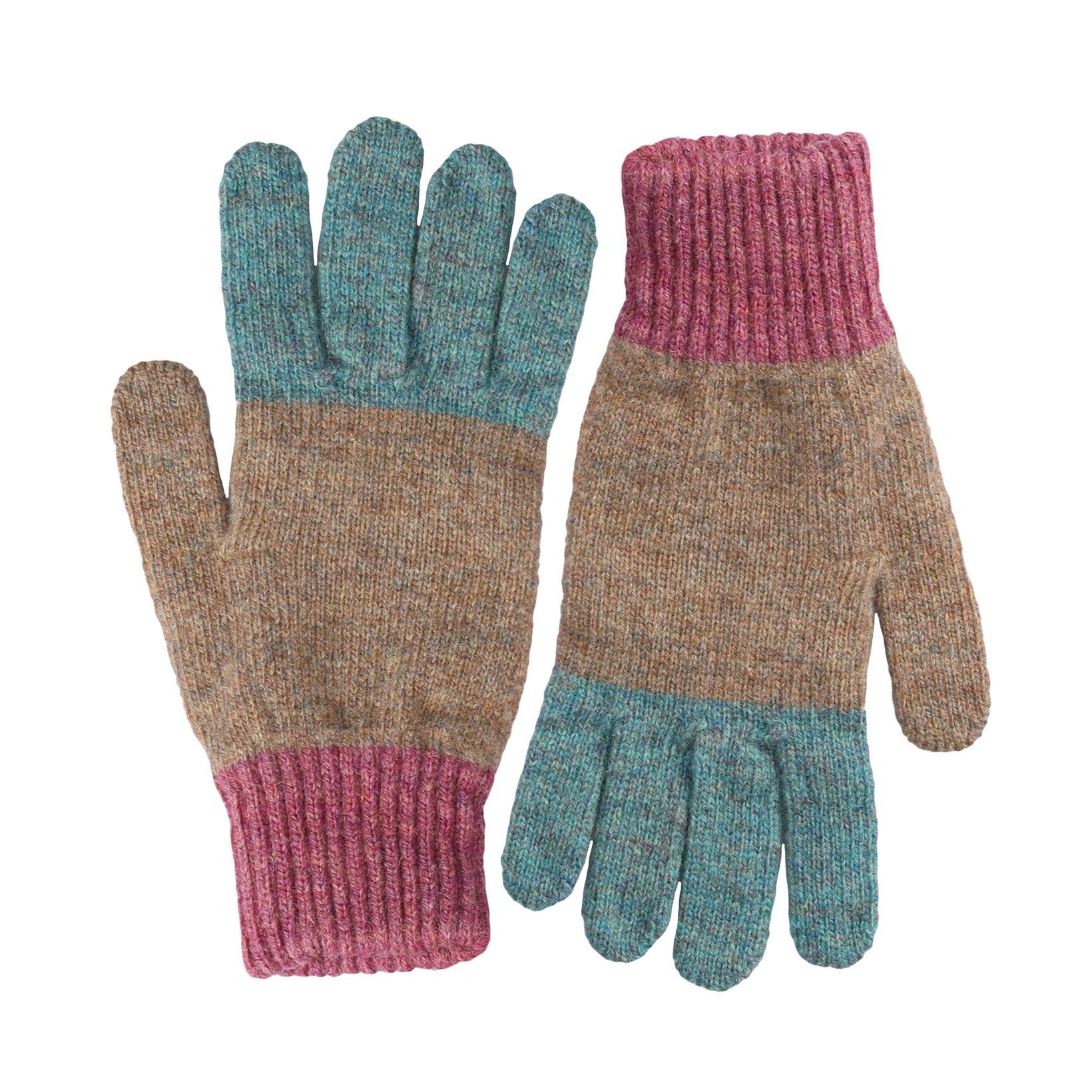 Teith Shetland Ladies Striped Glove-Mackie-Conrad Hasselbach Shoes & Garment